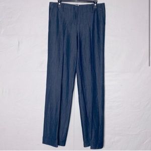 Calvin Klein Chambray High Waist Wide Leg Pants 8
